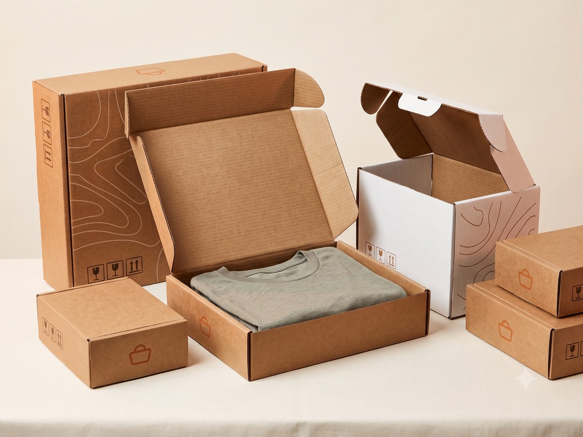 Self-locking reinforced e-commerce shipping boxes